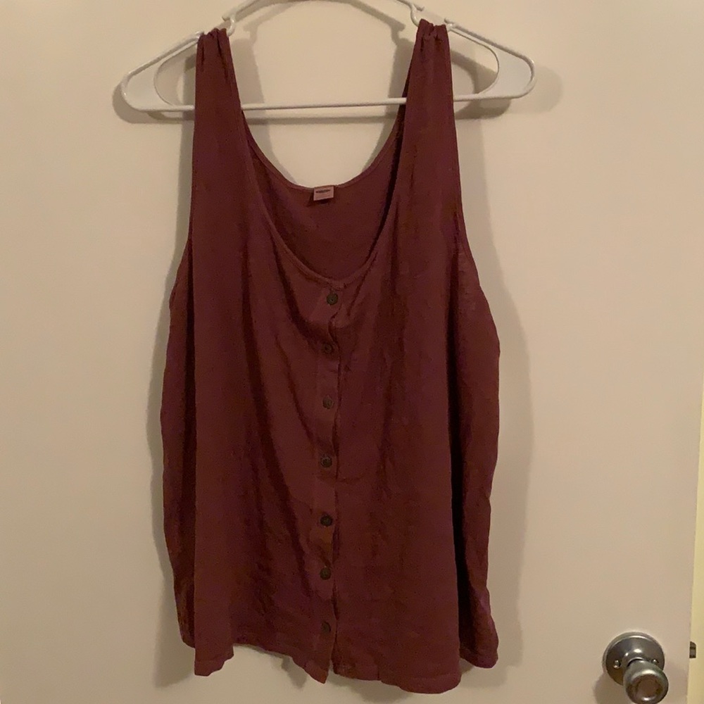 NWT Old Navy Button Down Brick Red Tank Top Sz XL